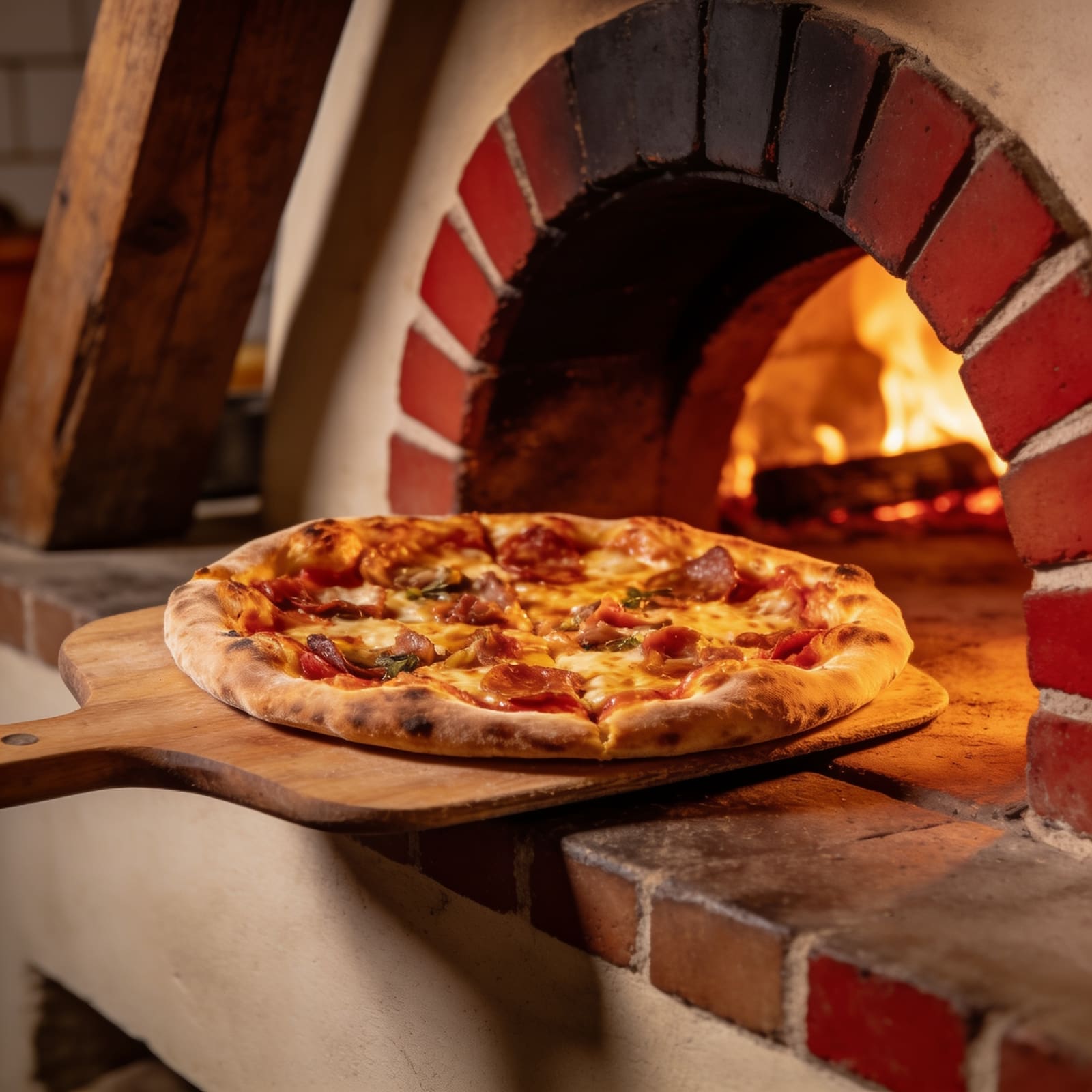 Pizza romana scrocchiarella appena cotta